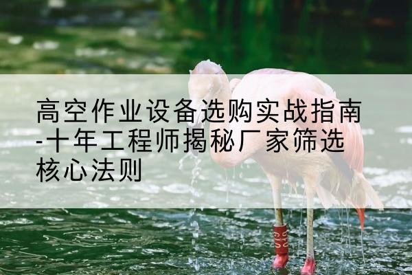 颍上剪叉式升降机厂家-高空作业设备选购实战指南-十年工程师揭秘厂家筛选核心法则