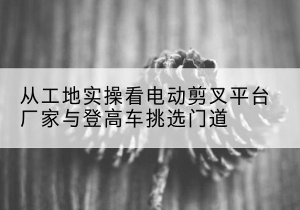 颍上电动剪叉升降平台厂家-从工地实操看电动剪叉平台厂家与登高车挑选门道